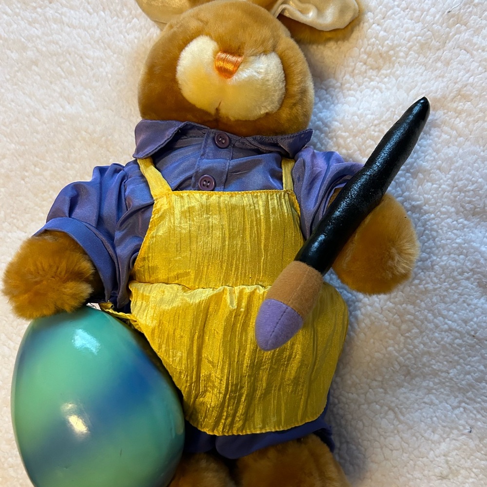 Charming Plush Bunny with Yellow Apron
